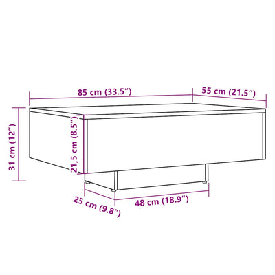 sofabord 85x55x31 cm konstrueret træ antikt træ