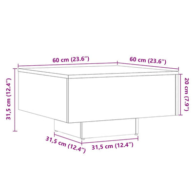 sofabord 60x60x31,5 cm konstrueret træ antikt træ