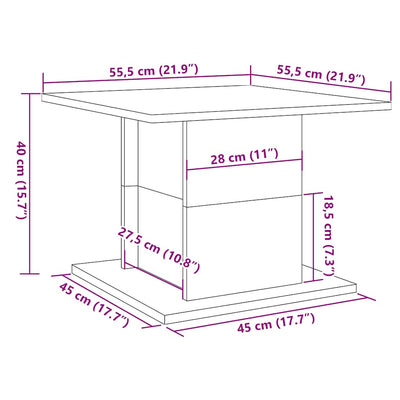 sofabord 55,5x55,5x40 cm konstrueret træ kunsteg