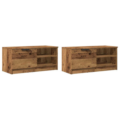 tv-borde 2 stk. 80x35x36,5 cm konstrueret træ gammelt trælook