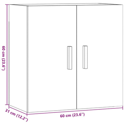 vægskab 60x31x60 cm konstrueret træ antikt træ