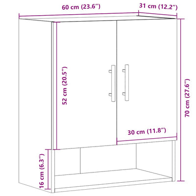 vægskab 60x31x70 cm konstrueret træ gammelt træ