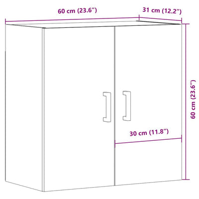 vægskab 60x31x60 cm konstrueret træ antikt træ