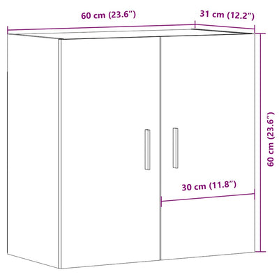 vægskab 60x31x60 cm konstrueret træ kunsteg