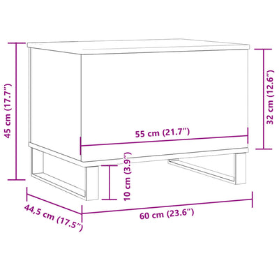 sofabord 60x44,5x45 cm konstrueret træ gammeldags træ