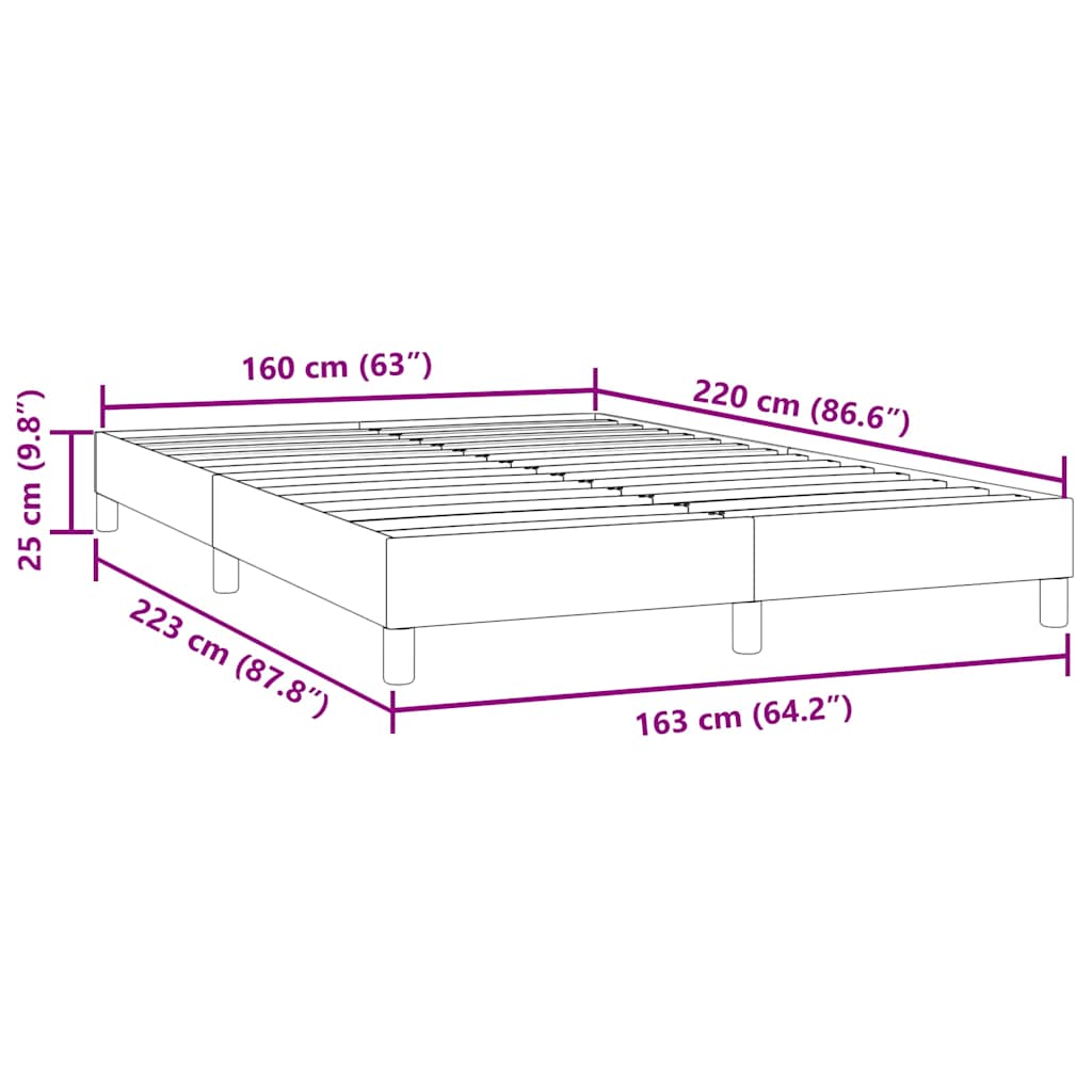 sengeramme uden madras 160x220 cm fløjl sort