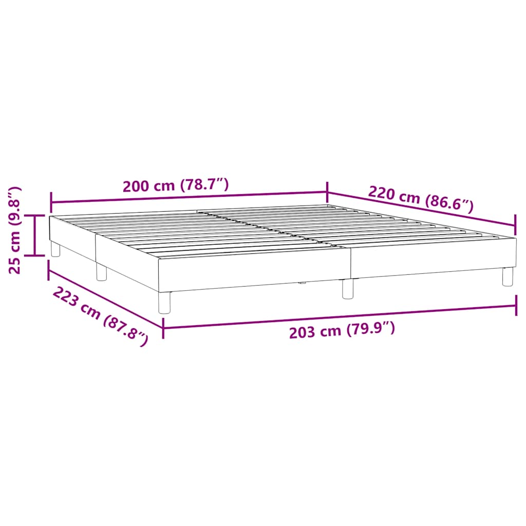 sengeramme uden madras 200x220 cm fløjl sort