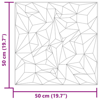 vægpaneler 12 stk. 50x50 cm 3 m² XPS ametyst grå