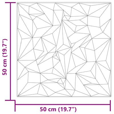 vægpaneler 24 stk. 50x50 cm 6 m² XPS ametyst grå