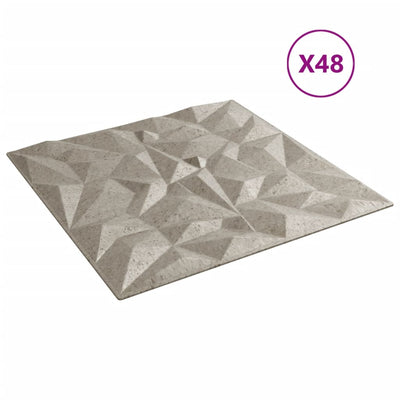 vægpaneler 48 stk. 50x50 cm 12 m² XPS ametyst beton