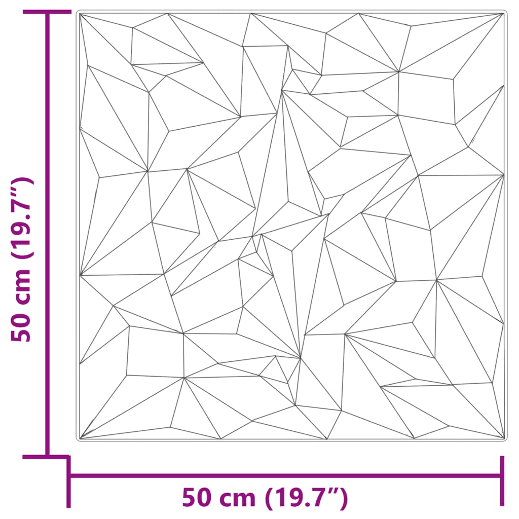 vægpaneler 12 stk. 50x50 cm 3 m² XPS ametyst grøn