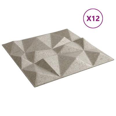 vægpaneler 12 stk. 50x50 cm 3 m² XPS diamant beton