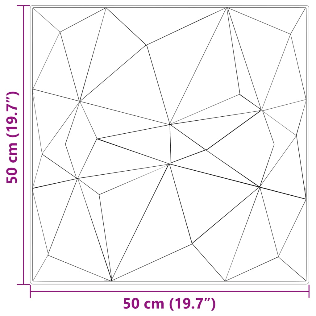 vægpaneler 12 stk. 50x50 cm 3 m² XPS diamant beton