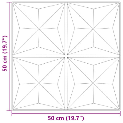 vægpaneler 12 stk. 50x50 cm 3 m² XPS origami beton