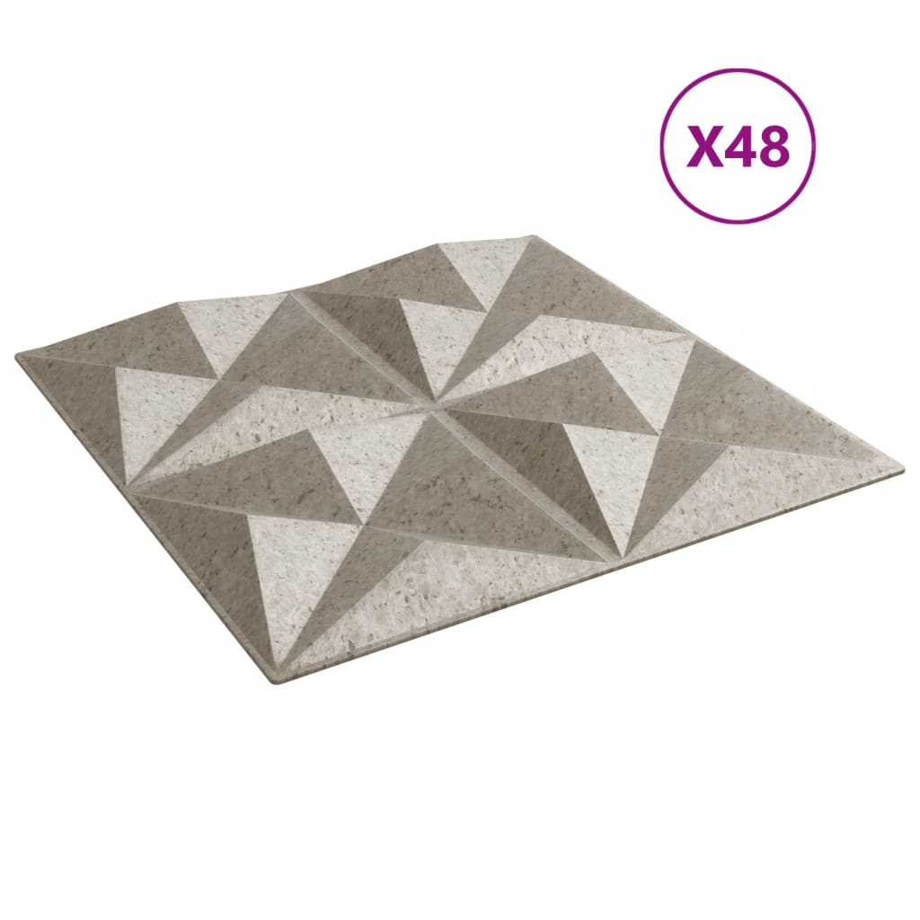 vægpaneler 48 stk. 50x50 cm 12 m² XPS origami beton