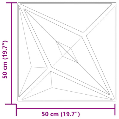 vægpaneler 24 stk. 50x50 cm 6 m² XPS stjerne grå