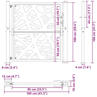 havelåge 105x106 cm stål let design sort