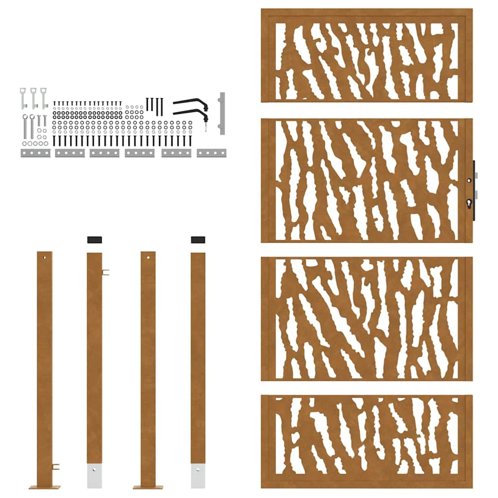 havelåge 105x180 cm cortenstål spor design