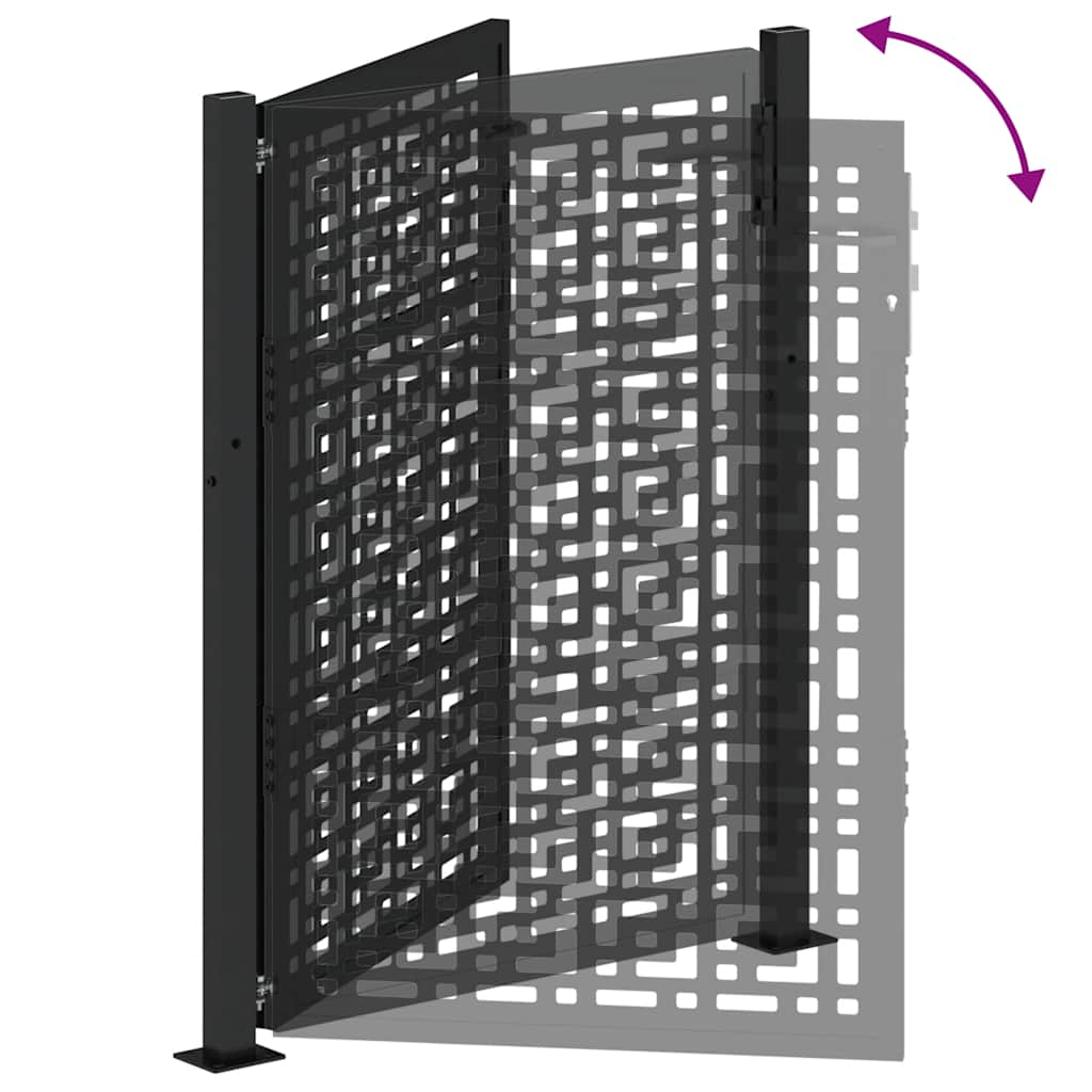 havelåge 105x130 cm stål krydsdesign sort