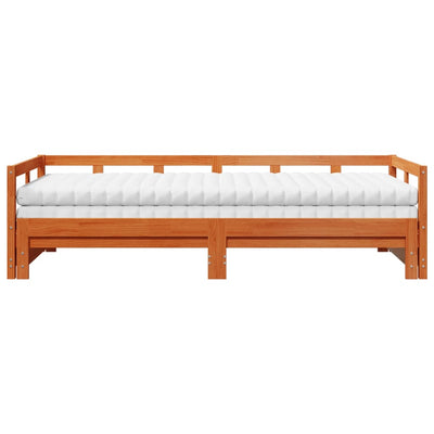 daybed m. udtræk madrasser 80x200cm massivt fyrretræ gyldenbrun