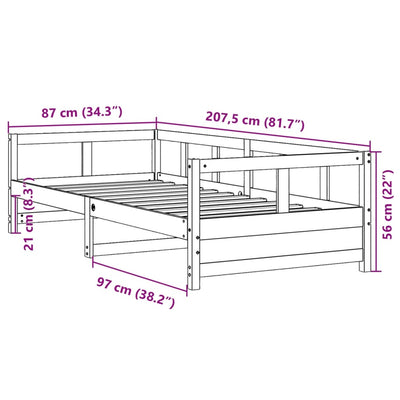 daybed med madras 80x200 cm massivt fyrretræ