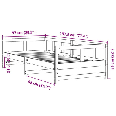 daybed med madras 90x190 cm massivt fyrretræ gyldenbrun