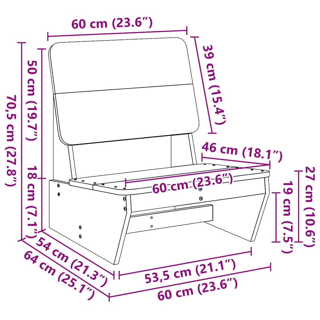 havestol 60x64x70,5 cm massivt fyrretræ gyldenbrun