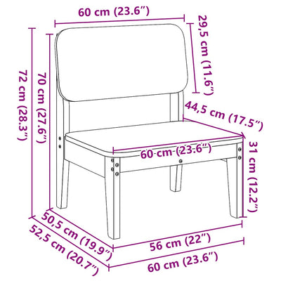 havestol 60x52,5x72 cm massivt fyrretræ