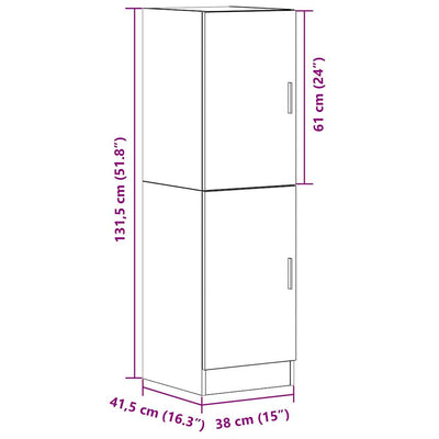 køkkenskab 38x41,5x131,5 cm konstrueret træ røget egetræsfarve