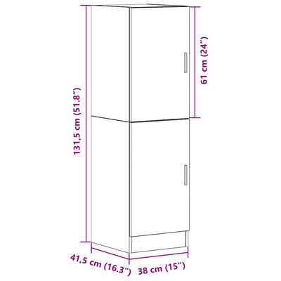 køkkenskab 38x41,5x131,5 cm konstrueret træ brun egetræsfarve