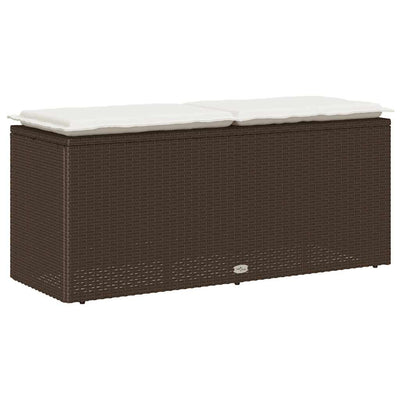 havebænk med hynde 110x40x44 cm polyrattan brun