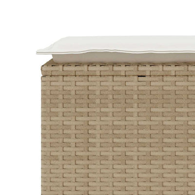 havebænk med hynde 110x40x44 cm polyrattan beige