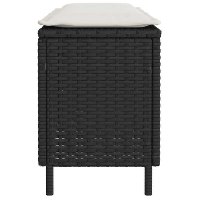 havebænk med hynde 110x30x40,5 cm polyrattan sort