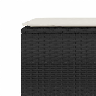 havebænk med hynde 110x30x40,5 cm polyrattan sort