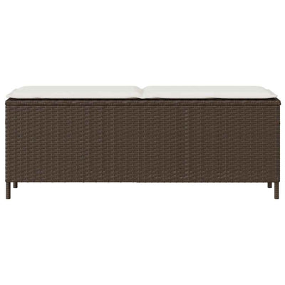 havebænk med hynde 110x30x40,5 cm polyrattan brun