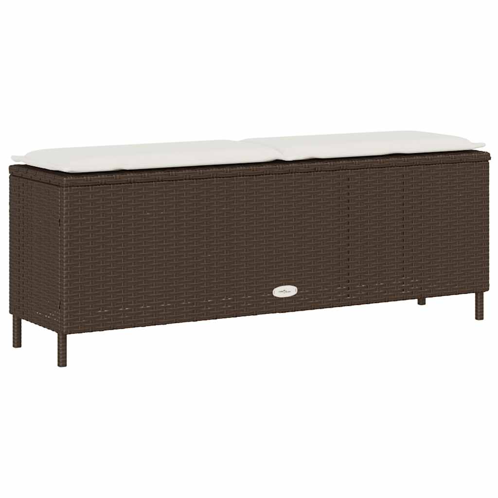 havebænk med hynde 110x30x40,5 cm polyrattan brun