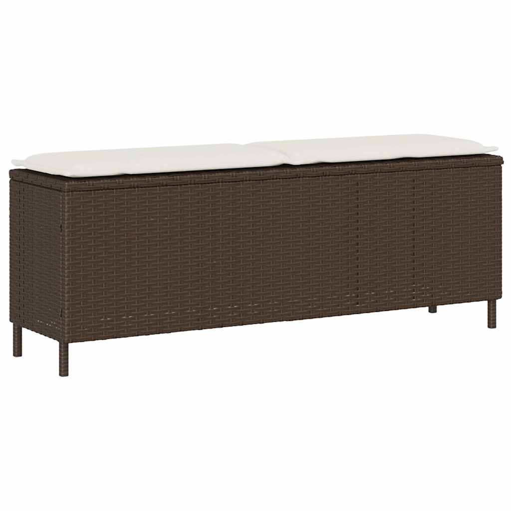 havebænk med hynde 110x30x40,5 cm polyrattan grå