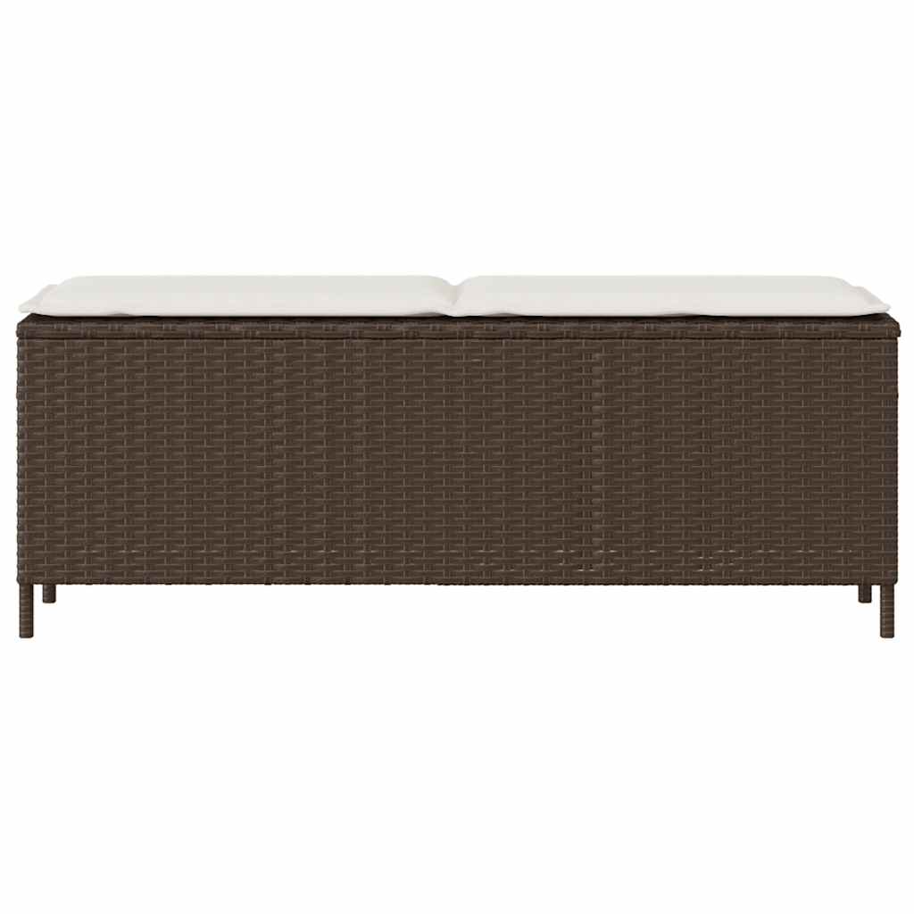 havebænk med hynde 110x30x40,5 cm polyrattan grå