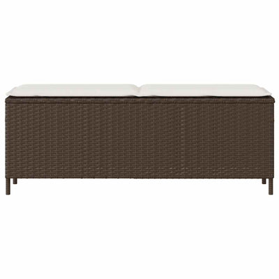 havebænk med hynde 110x30x40,5 cm polyrattan grå