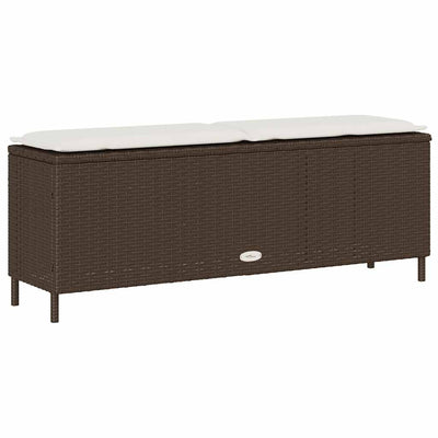 havebænk med hynde 110x30x40,5 cm polyrattan grå