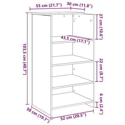 receptionsskranke beton grå 55x50x103,5 cm konstrueret træ