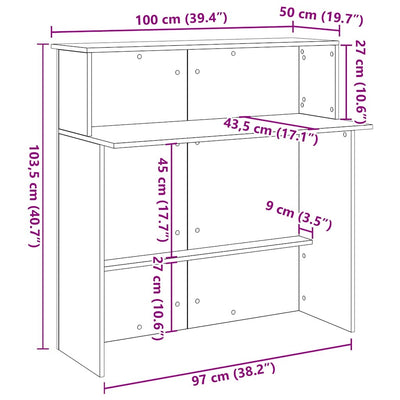 receptionsskranke 100x50x103,5 cm konstrueret træ