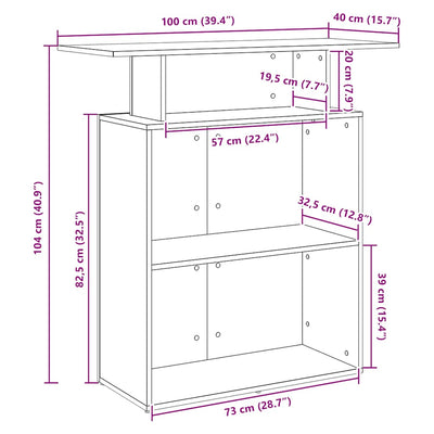 receptionsskranke 100x40x104 cm brun egetræsfarve