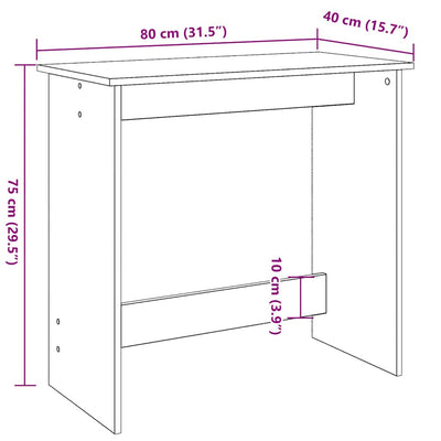 skrivebord 80x40x75 cm konstrueret træ hvid