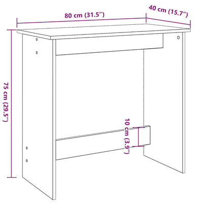 skrivebord 80x40x75 cm konstrueret træ sort