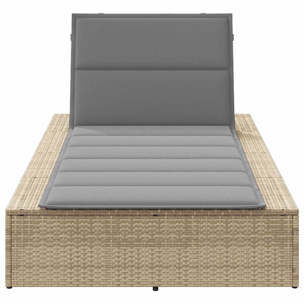 solseng med flydende hynde polyrattan beige