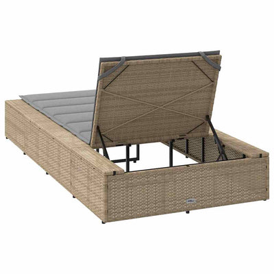 solseng med flydende hynde polyrattan beige