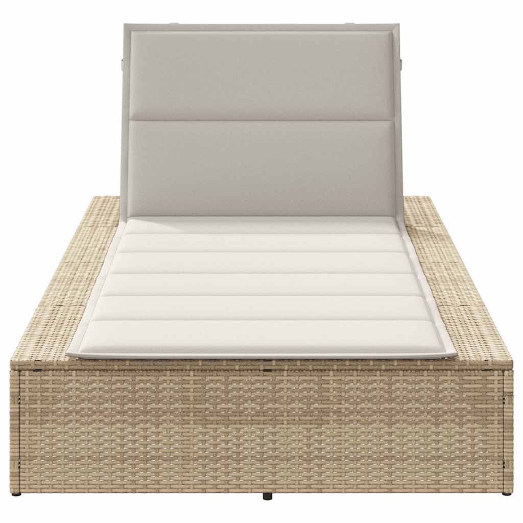 solseng med flydende hynde polyrattan beige