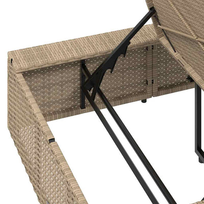 solseng med flydende hynde polyrattan beige