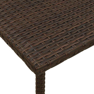 havesofabord 40x40x37 cm firkantet polyrattan brun